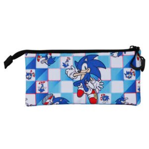 Estojo Triplo Sonic The Hedgehog Azul
