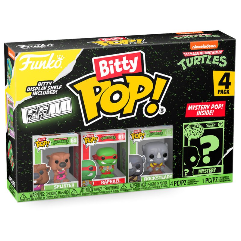 Blister 4 Figuras Bitty POP Tartarugas Ninja Splinter