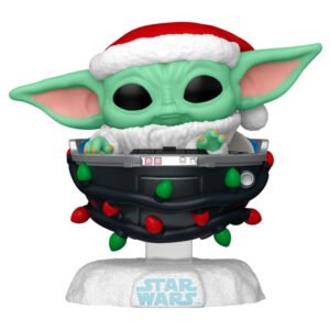Figura Funko POP Grogu com Chapéu de Natal