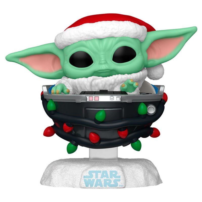 Figura Funko POP Grogu com Chapéu de Natal