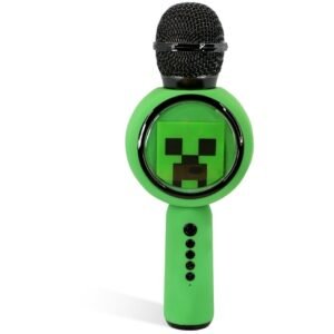 Microfone Bluetooth Minecraft com LED Colorido