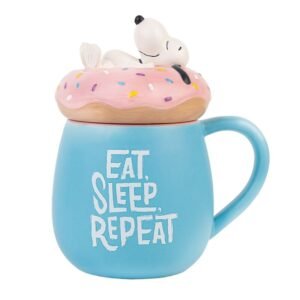Caneca 3D Snoopy Eat Sleep Repeat 500ml