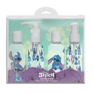 Mala de Viagem Disney Stitch com 4 Frascos Reutilizáveis