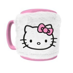 Caneca Hello Kitty com Cobertura de Urso de Pelúcia