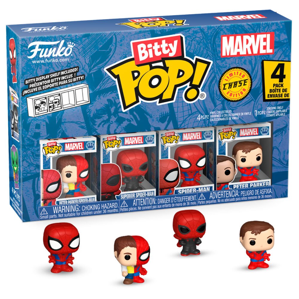 Blister 4 Figuras Bitty Pop Marvel Spider-Man