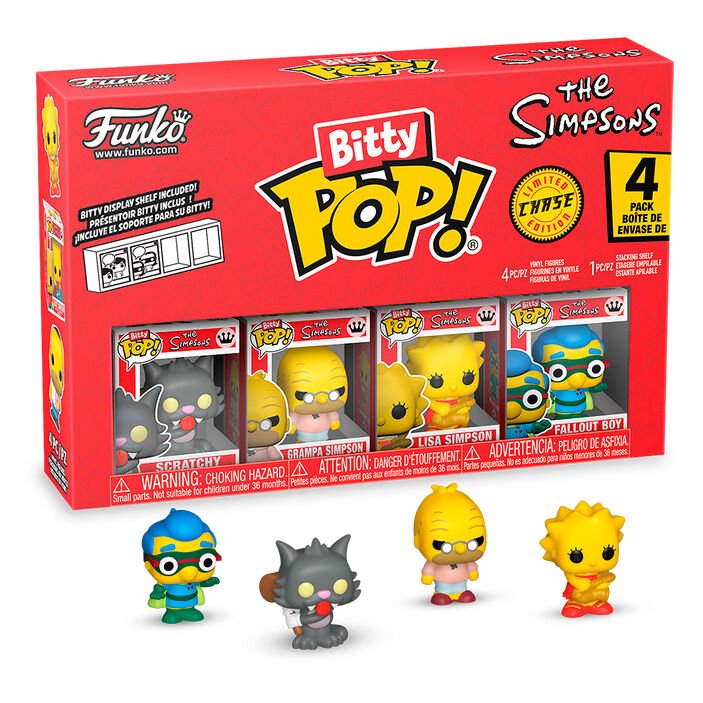 Blister 4 Figuras Bitty POP The Simpsons Scratchy