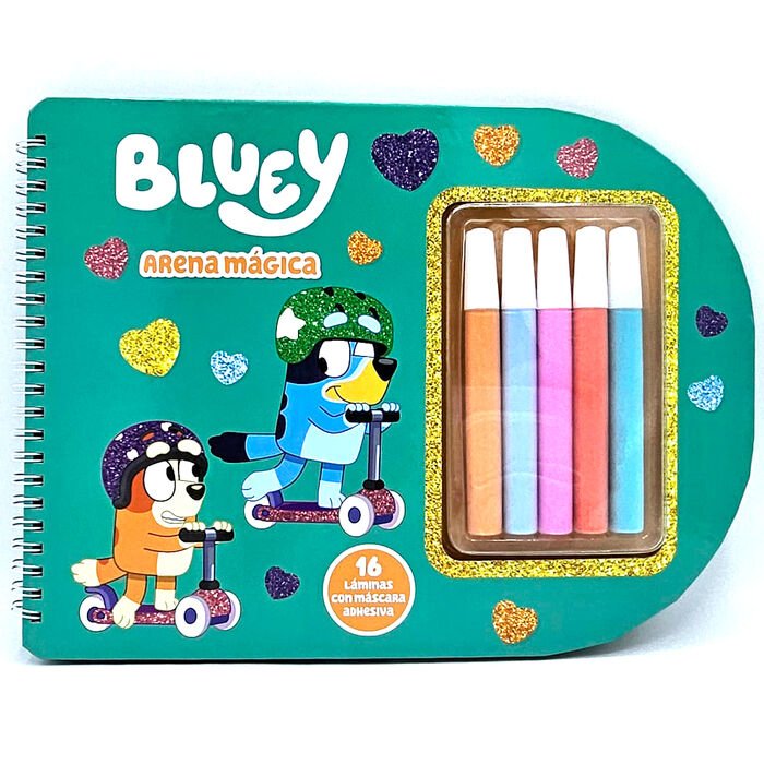 Caderno Mágico Bluey com Areia e Brilho
