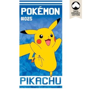 Toalha de Praia Pikachu 140x70cm 100% Algodão